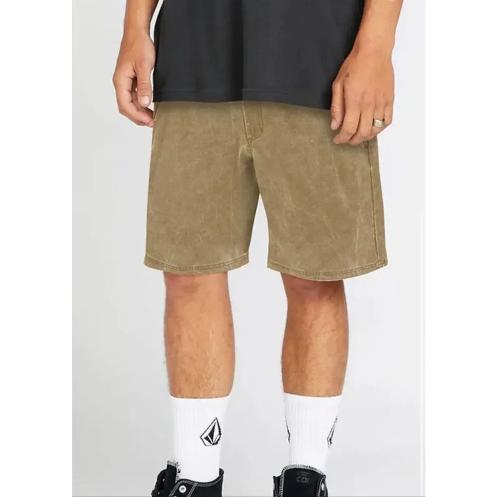 Volcom 19” Stone Faded Outdoor Hybrid Shorts Dark Khaki 30